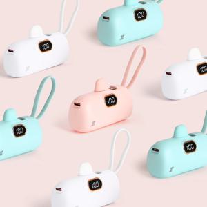 일체형 도킹형 미니 보조배터리 아이폰 갤럭시 고속 충전 C타입 8핀 5000mAh