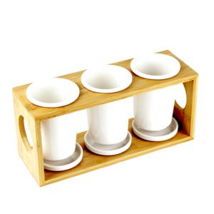 원목 우드 물빠짐 조리도구 정리 수저통 꽂이 함 도자기 3구