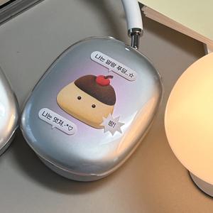 Y2K 푸딩 헤드폰 에어팟 맥스 케이스 아이폰 투명 하드 커버