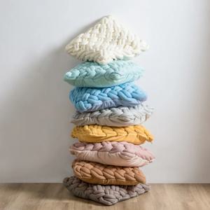 [해외] 꼬망 양모 수제 방석 쿠션 홈 사무실/ 8colors/ 40x40cm