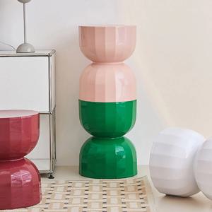 [해외] 엣지 모래시계 비비드 컬러 스툴 화장대 의자 사이드 테이블 5colors