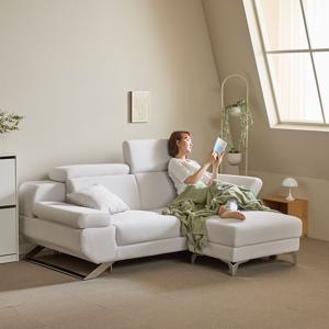 빌레B 코모도 아쿠아 이지클린텍스 3인 패브릭 소파 일자형 (스툴선택)