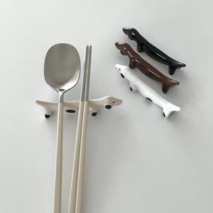 강아지 수저받침 도자기 젓가락받침대 4개 세트