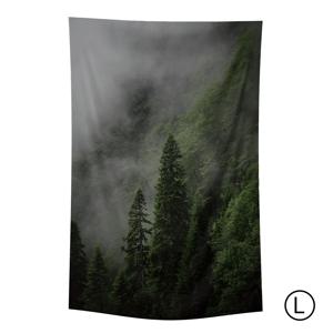 135x230cm 파티오 쉬폰 패브릭 포스터 커튼 자연 풍경 가리개 커튼