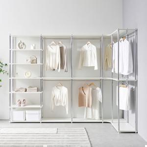 그로잉 드레스룸 코너 행거 ㄱ자 2colors 시스템행거 2단 실버 화이트