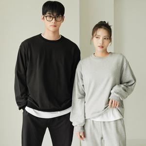 남녀공용 넉넉 미니쭈리 무지 상의 맨투맨
