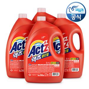 액츠 클린젤 겸용세탁세제 3.1Lx4개