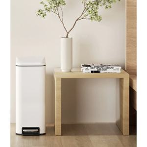 인테리어 휴지통 화장실 발판 주방 원룸 1인 가정용 화이트 페달 쓰레기통 10L