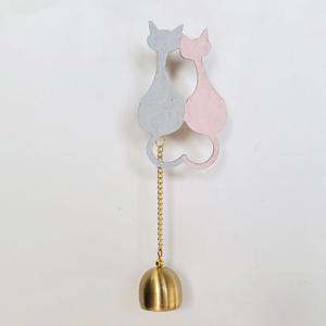 감성문종 현관종 출입문종 색칠고양이2마리 도어벨 미니종