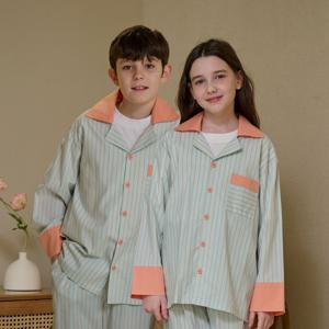 면모달 아동 주니어 잠옷 파자마 셋업 여아 남아 WV블록민트