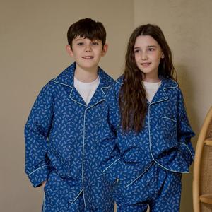 면모달 아동 주니어 잠옷 파자마 셋업 여아 남아 WV블라썸네이비