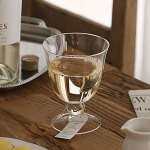 유럽 빈티지 튤립 오로라 고블렛잔 홈파티 샴페인 낮은형 (투명)