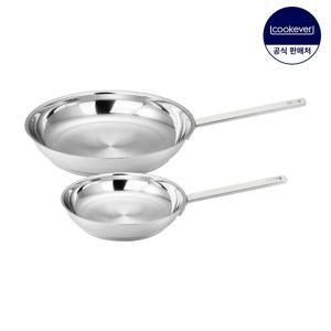 Cook304 인덕션 스텐 프라이팬 2종 세트 (팬20+28)