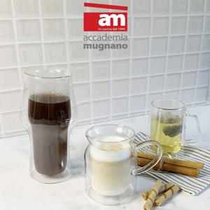 1+1 이태리 am 더블월 글라스 300ml 내열강화이중 유리컵 머그컵 카페컵 커피컵 밀크