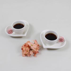 도자기 미니 커피잔 홍차찻잔 하트 에스프레소잔세트(3color)
