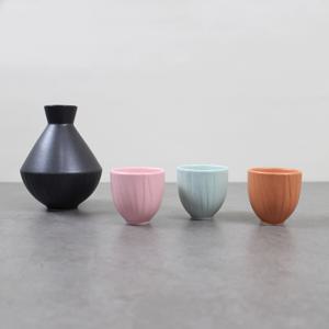 독구리 사케잔 술잔 소주잔 세트 하프 무광 삼색도쿠리세트(4P)
