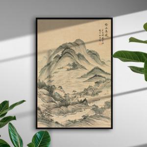 진경산수화 외국인선물 동양화 액자 옛날 포스터 한국전통선물 한국화 옛그림 풍경화 그림