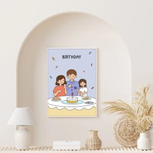 가족 일러스트 포스터 34종 - 22.해피벌스데이