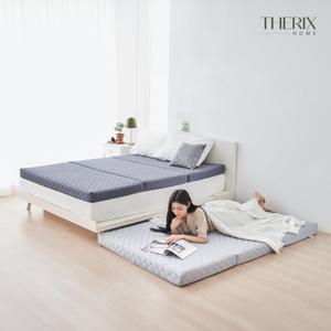 2레이어 3단 접이식 매트리스 10cm 원룸 침대 바닥 토퍼 4color (MS/SS/Q)