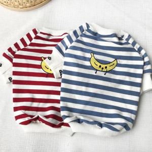 바나나 스트라이프 소형견 중형견 옷 맨투맨 불독 퍼그 S M L XL 2XL 3XL 4XL