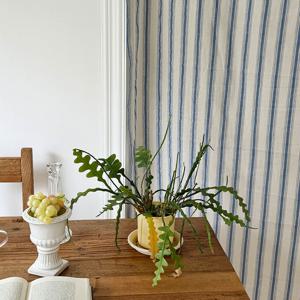 맞춤 썸머 스트라이프 린넨 스타일 커튼 3color