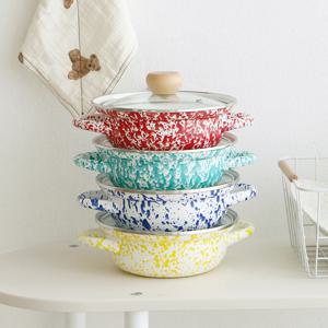 하코야 마블 법랑 양수냄비 19cm 인덕션 전골냄비