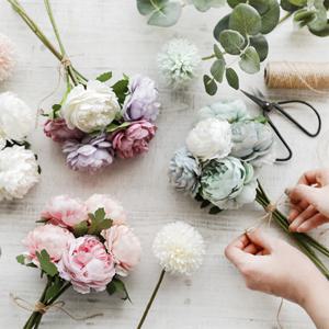 미뇽 파스텔 작약 인테리어 조화 퐁퐁 작약꽃 실크 라넌큘러스 이벤트 웨딩 돌잔치 작약