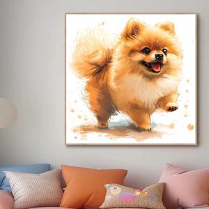 행복한 포메 그림 알루미늄액자 강아지 애완견 반려견 애견 카페 퍼피 펫 인테리어 액자