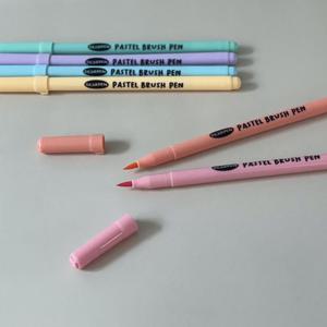 컬러 캘리그라피 붓펜 브러쉬펜 6color 다꾸 다꾸용품 파스텔 컬러붓펜 브러쉬 붓 펜
