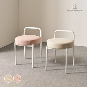 토리 패브릭 쿠션 원형 등받이 스툴 화장대 의자(일자형) 2colors_E87