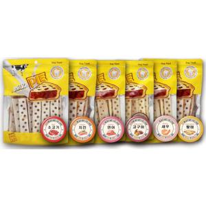 강아지 밀크파이 스틱껌 애견간식 치석관리껌 6종