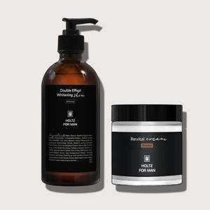 남성 남자 미백 스킨 토너 300ml 리바이탈 영양 크림 100g 2종 세트 닦토 주름개선