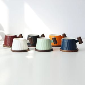 티로직 계수나무 우드 핸들 도자기 머그컵 2p set 200ml