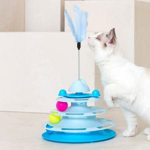 고양이 장난감 회전 공놀이 3단 트랙볼