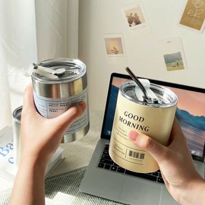 [해외] 스테인레스 커피 빨대 텀블러 보온보냉 리유저블컵 320ml