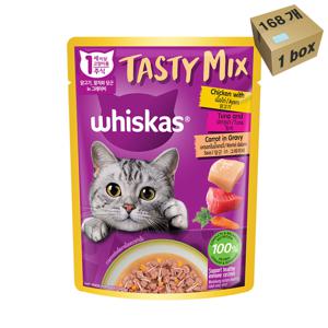 고양이사료 파우치 1 box (70g x168) 닭고기 참치 당근 미역 연어 게맛살