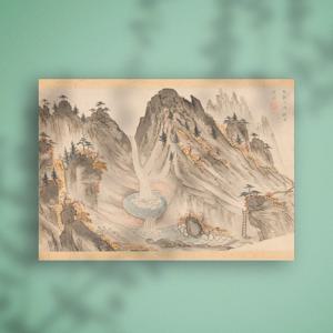 돈 들어오는 산수화 폭포 동양화 폭포수 풍경 포스터 부자되는 재물 그림 액자 외국인선물