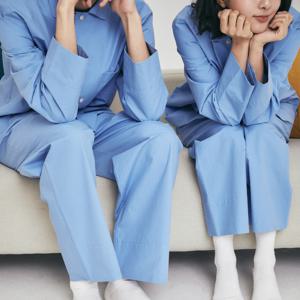 doh 고밀도 순면 긴팔 해피니스 파자마 홈웨어 세트 국내제작