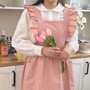 프릴 방수 앞치마 주방 꽃집 카페 공방 어린이집 미용실 애견미용 원피스앞치마