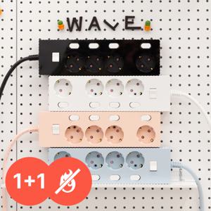 1+1 웨이브 화재예방 자동소화 개별 스위치 멀티탭 4구 50cm/1m/3m/5m/7m
