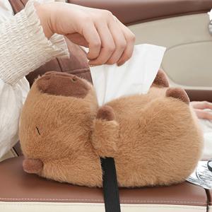 갈라 카피바라 차량용 휴지케이스 귀여운 봉제 인형 캠핑용 티슈 걸이 보관함