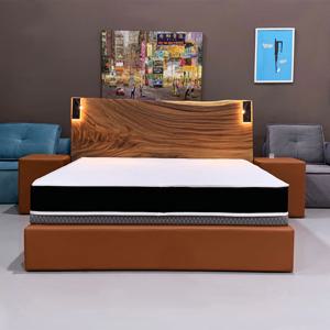 우드슬랩 가죽침대 오크 내추럴우드침대 이태리통가죽침대 - 주문제작 자체제작