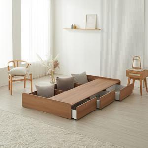 국내 자체제작 3단 큰서랍 오피스 수납침대 싱글 슈퍼 더블 퀸 (수도권 지정일 배송)