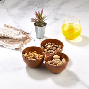 아카시아 우드 트라이앵글 스낵볼-W190mm