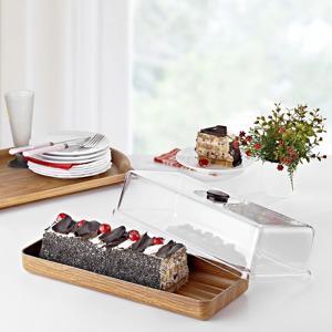 아카시아우드 플라스틱 직사각 식빵 보관용기 160mm X 390mm