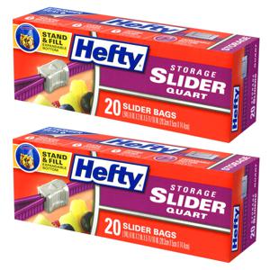 Hefty 헤프티 스탠딩 슬라이더 지퍼백 중형 냉장용 20매 812200 (1+1)