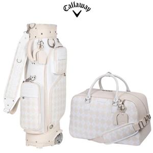 2024 필리 아가일 바퀴 휠 캐디백 보스턴백 세트 화이트/베이지