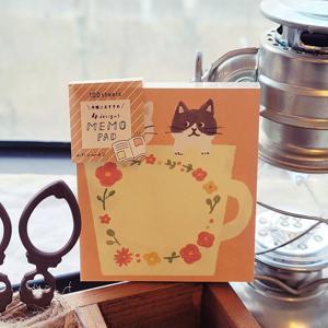 고양이 메모지 고양이식사