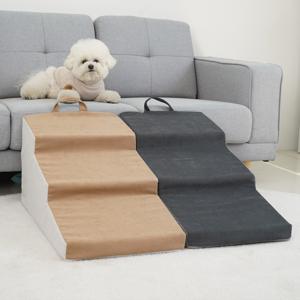 강아지계단 슬라이드 논슬립 슬개골탈구 방지 소형견 노견 강아지 관절보호 낮은계단 3단