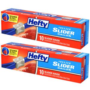 Hefty 헤프티 스탠딩 슬라이더 지퍼백 대형 냉동용 10매 4140 (1+1)